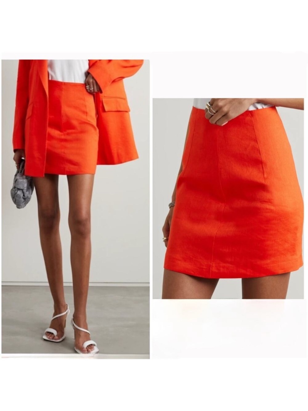 Gauge81 / linen blend Orange Tuscany Mini Skirt SZ S